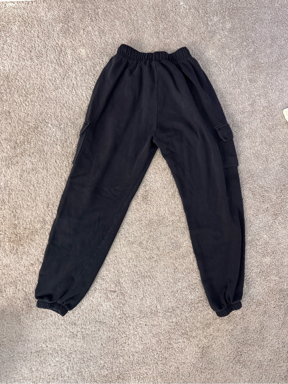 Nike Black Kids Cargo Joggers with White Swoosh - Picture 2 of 3